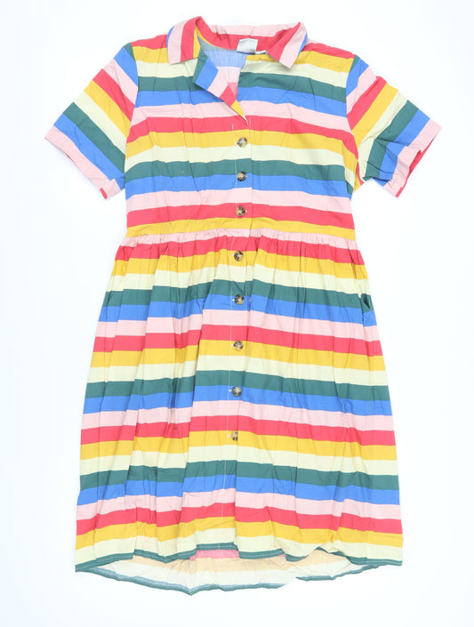 Joanie Women's Multicoloured Striped Shirt Dress Size 16