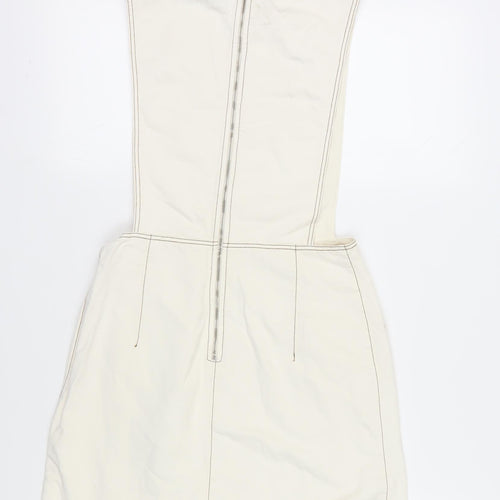Zara Women Ivory Pinafore Dress S Spring Classic