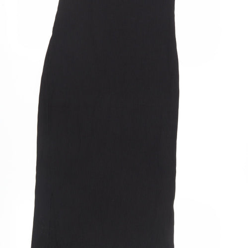 H&M Women's Black Slip Dress M Stretch Knit Casual