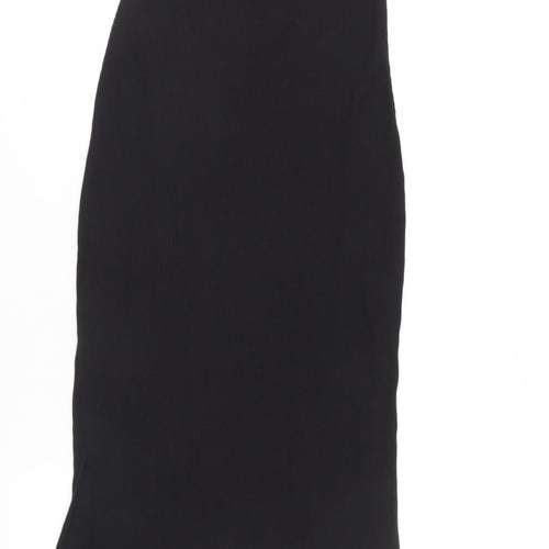 H&M Women's Black Slip Dress M Stretch Knit Casual