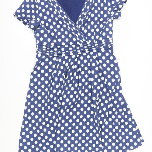 Lindy Bop Women's Blue Polka Dot Fit & Flare Dress - Size 20
