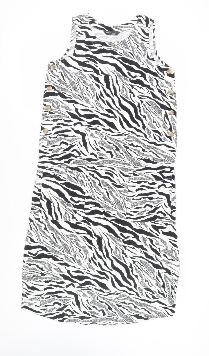 Marks and Spencer Women's Zebra Print Dress, Size 8