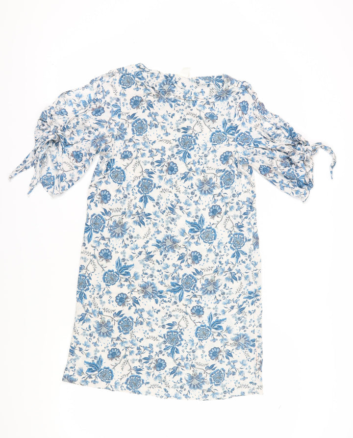 H&M Women's Blue Floral Shift Dress, Size 6