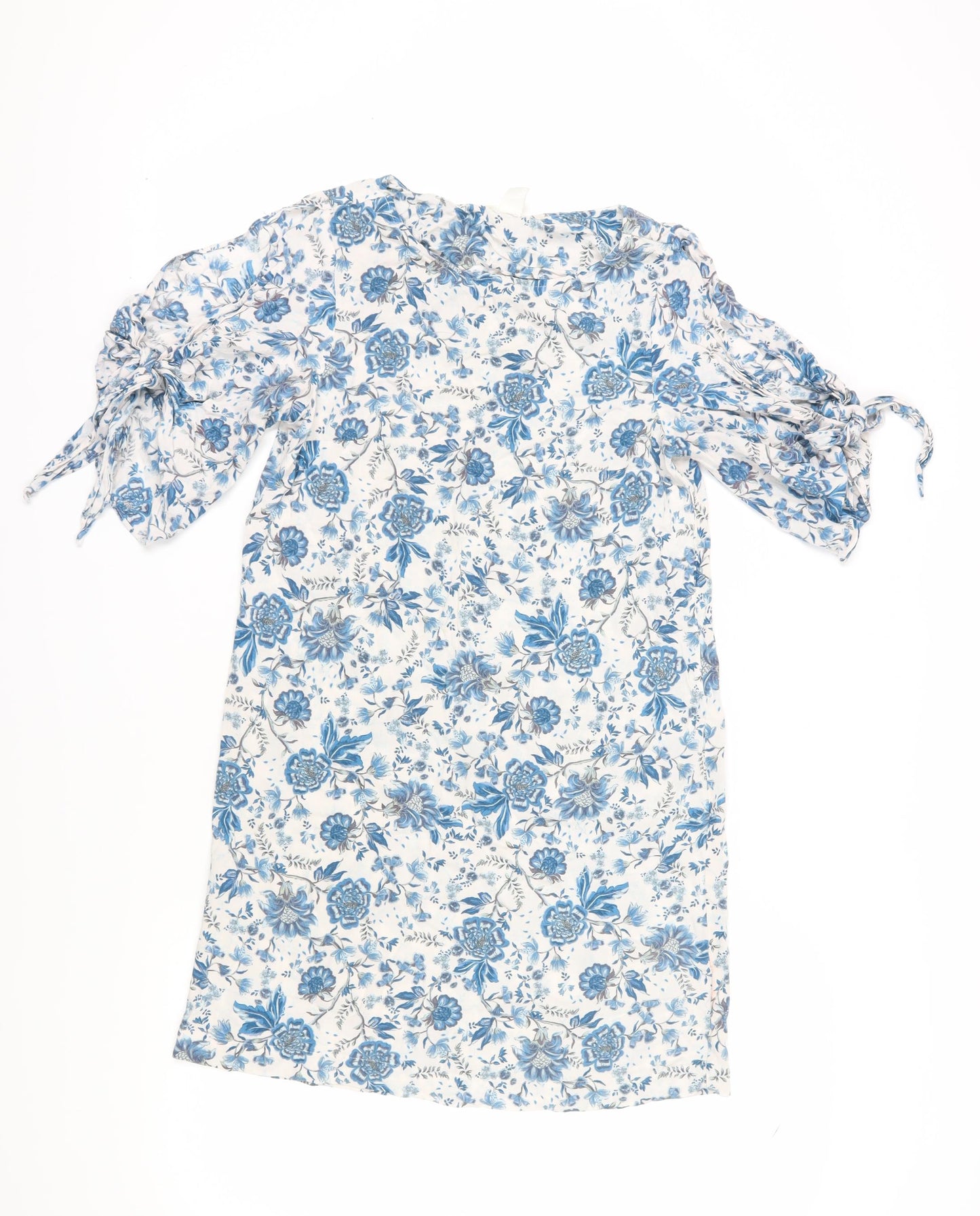H&M Women's Blue Floral Shift Dress, Size 6