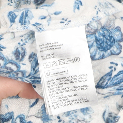 H&M Women's Blue Floral Shift Dress, Size 6