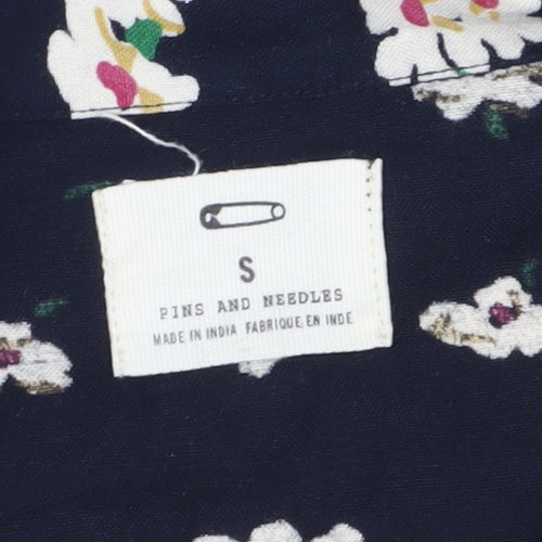 Pins and Needles Black Floral Playsuit S Women