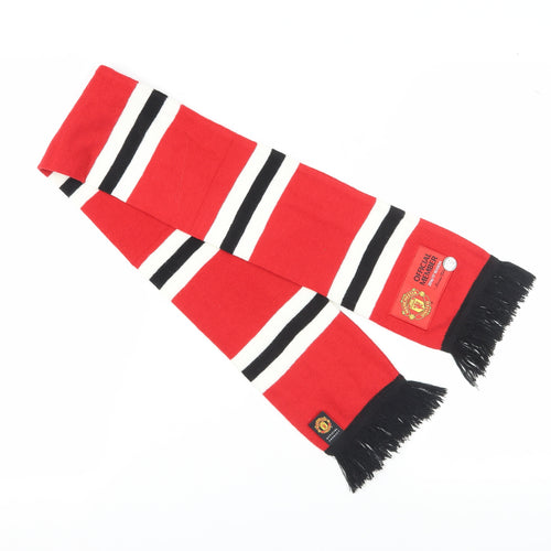 Manchester United Men's Red Striped Knitted Scarf