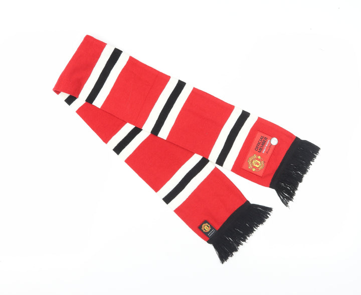 Manchester United Men's Red Striped Knitted Scarf