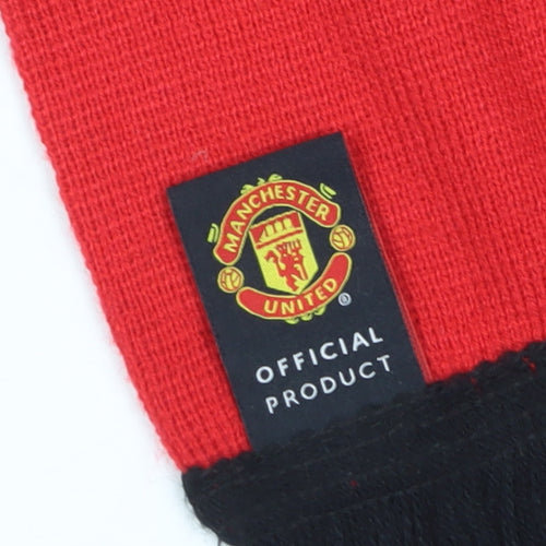 Manchester United Men's Red Striped Knitted Scarf