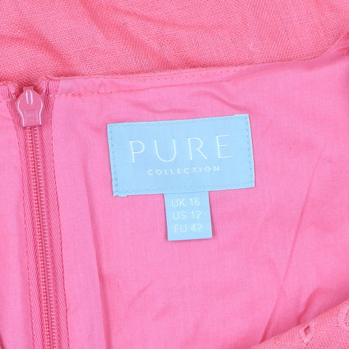 Pure Collection Women's Pink Shift Dress Size 16