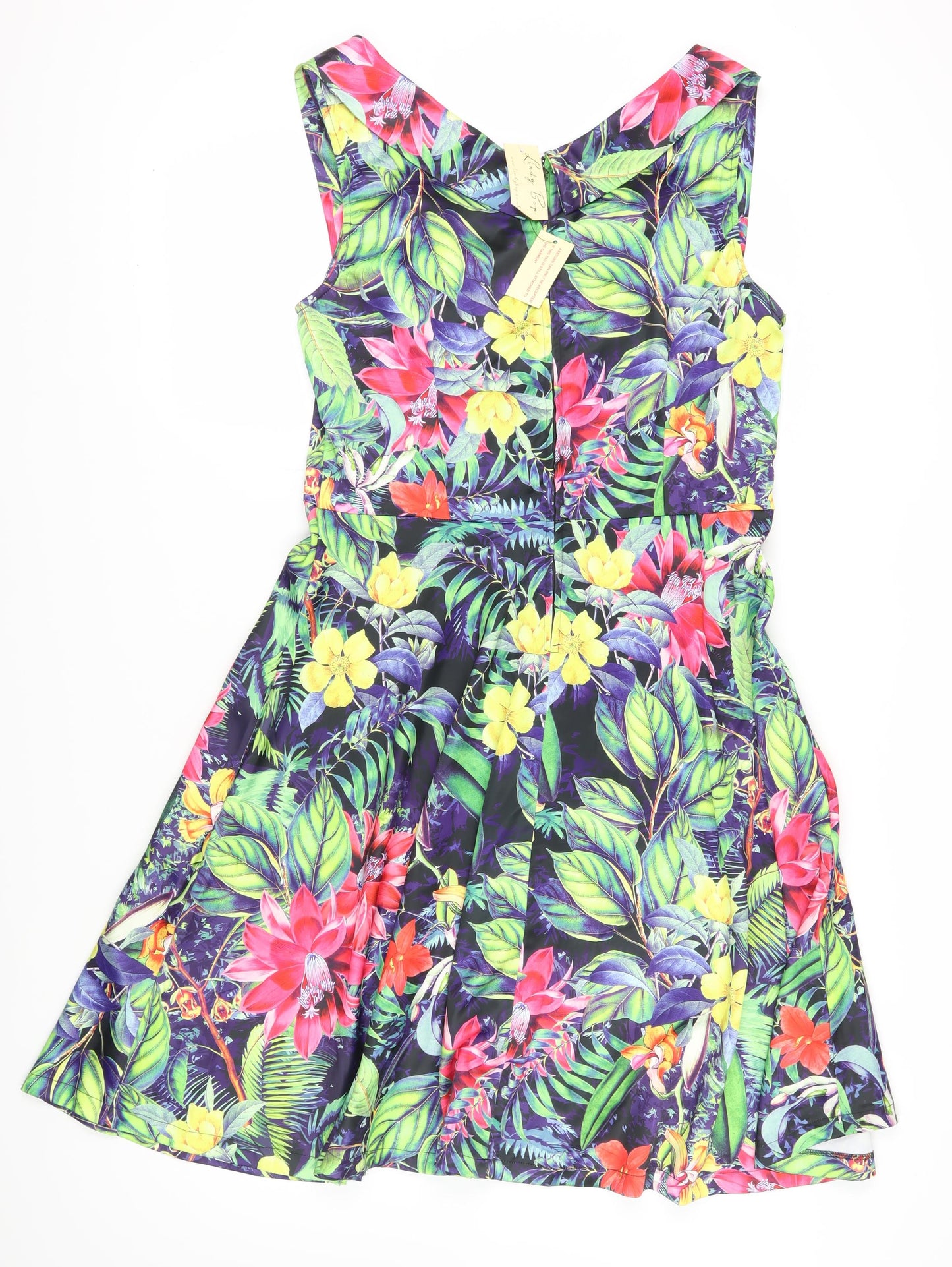 Lindy Bop Women's Multicoloured Floral Fit & Flare Dress, Size 18