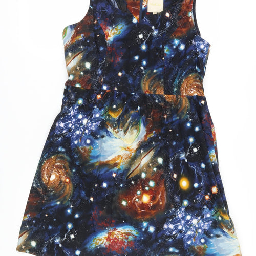 ModCloth Women's Multicoloured Space Cotton Dress XL