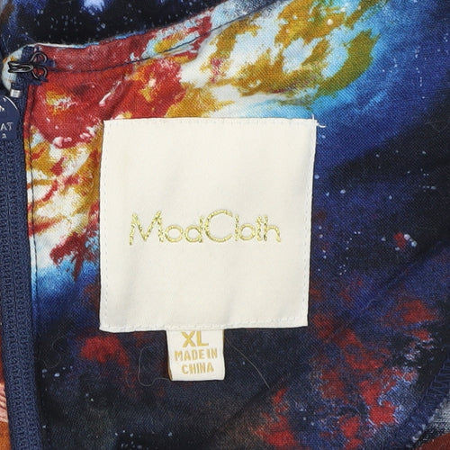 ModCloth Women's Multicoloured Space Cotton Dress XL