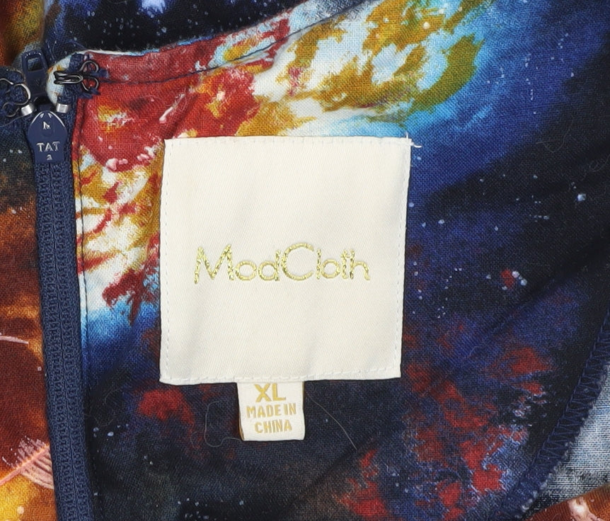 ModCloth Women's Multicoloured Space Cotton Dress XL