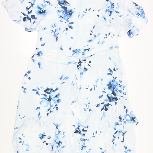 Studio 8 Women's Blue Floral Wrap Dress Size 18