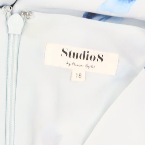 Studio 8 Women's Blue Floral Wrap Dress Size 18