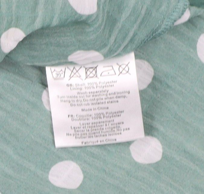Joanie Women's Green Polka Dot Shirt Dress Size 16
