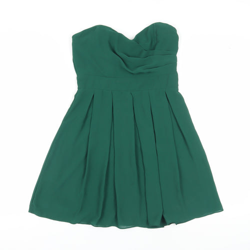 TFNC London Women's Green Strapless Fit & Flare Dress M