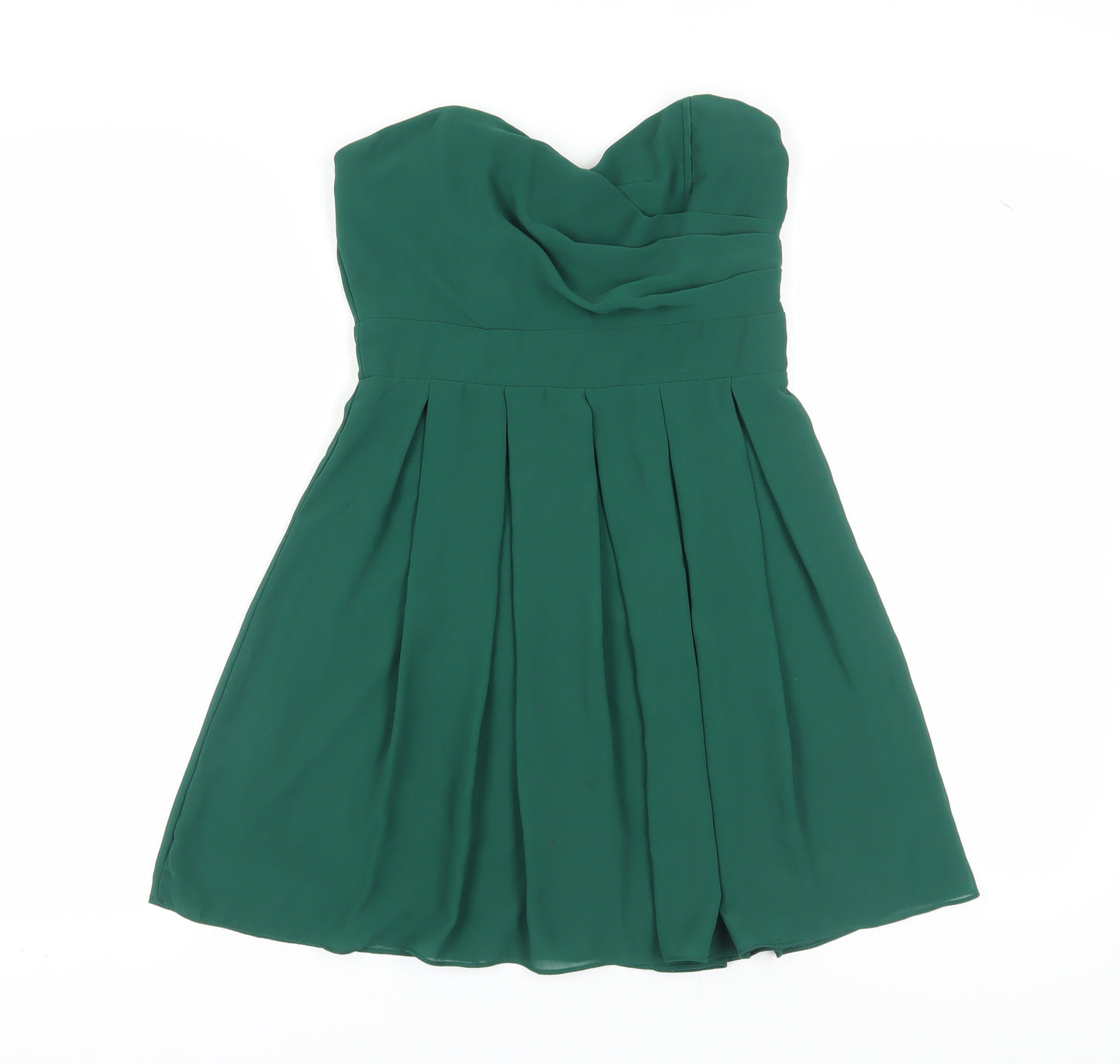 TFNC London Women's Green Strapless Fit & Flare Dress M