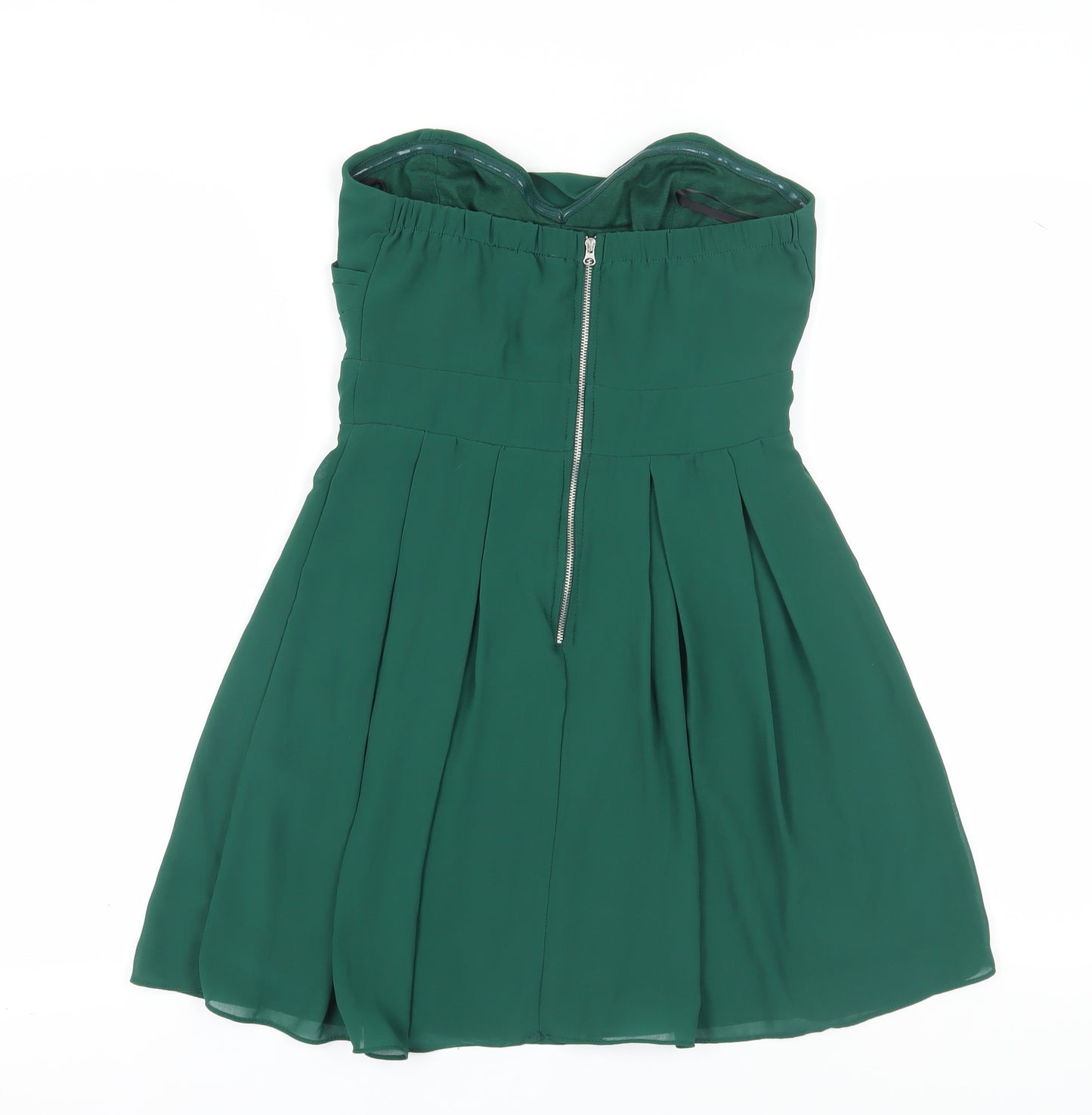 TFNC London Women's Green Strapless Fit & Flare Dress M