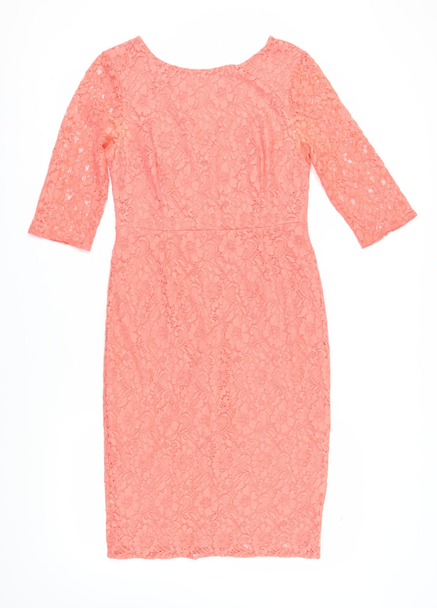 Oasis Women’s Pink Lace Sheath Dress Size 12