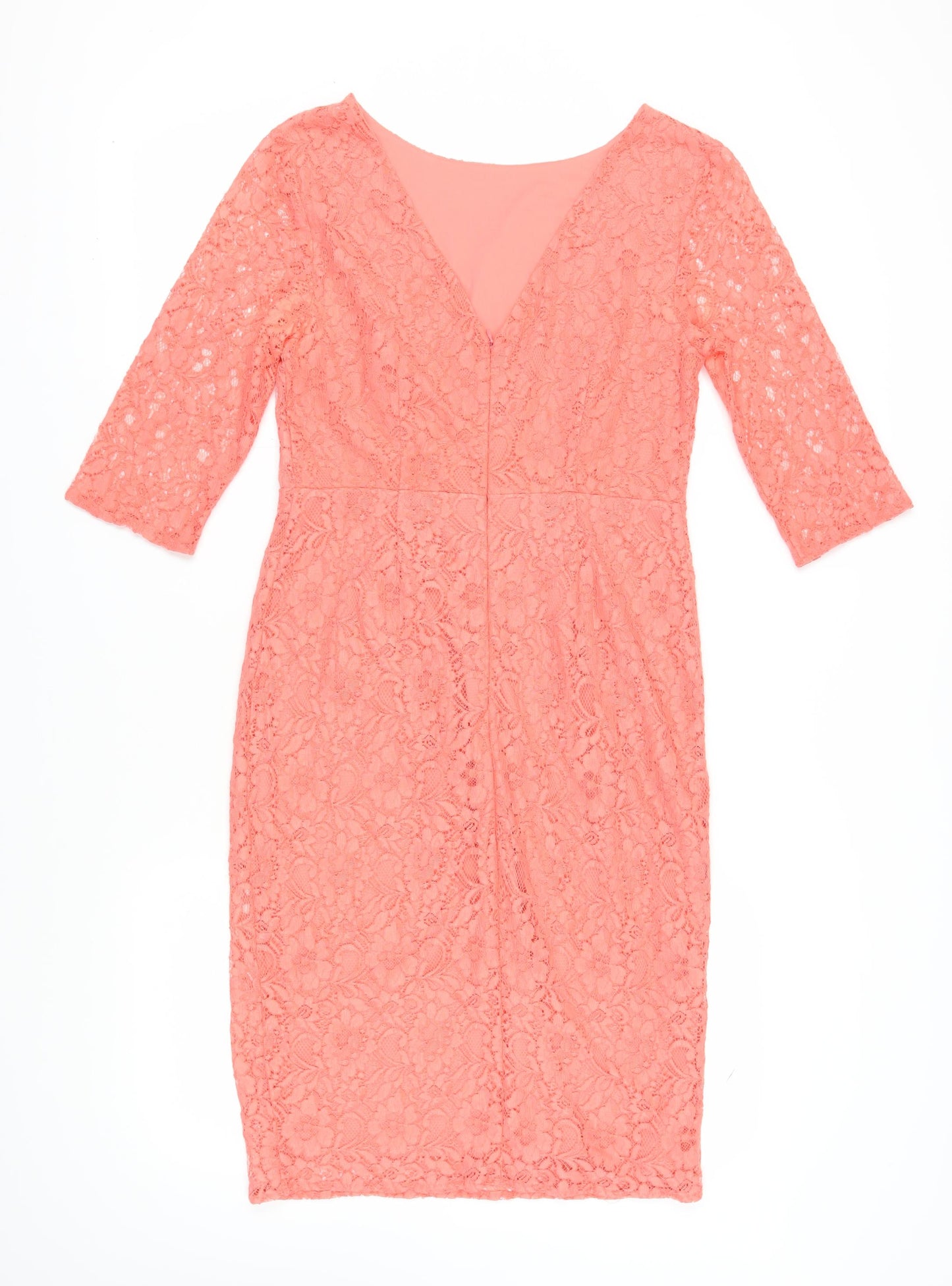 Oasis Women’s Pink Lace Sheath Dress Size 12