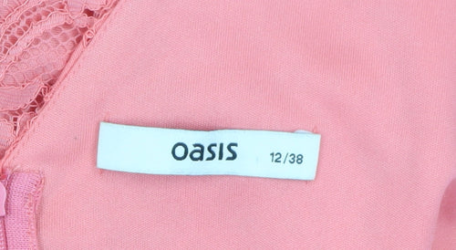 Oasis Women’s Pink Lace Sheath Dress Size 12
