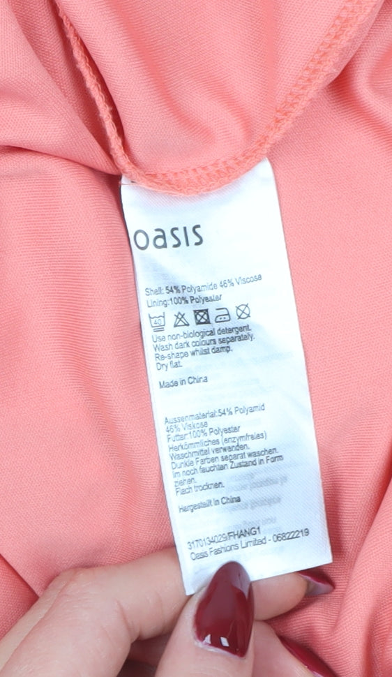 Oasis Women’s Pink Lace Sheath Dress Size 12