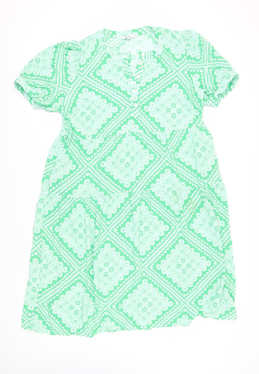 Marks and Spencer Women's Green Geometric Dress