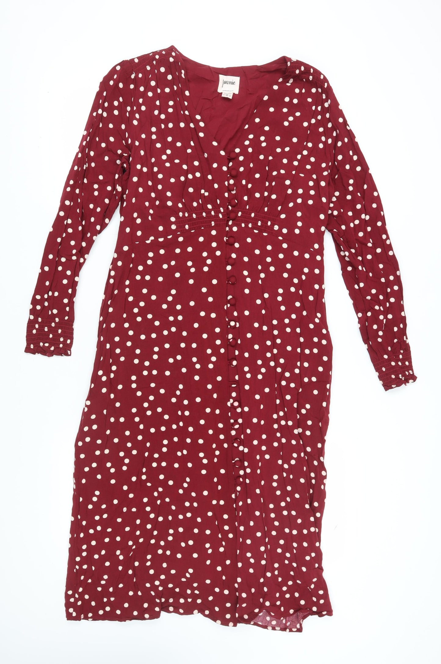Joanie Women's Red Polka Dot Viscose Dress Size 18