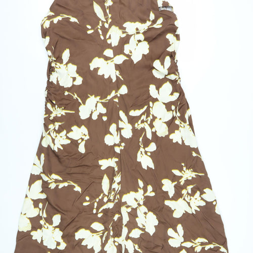 Marks and Spencer Women's Brown Floral Shift Dress Size 18