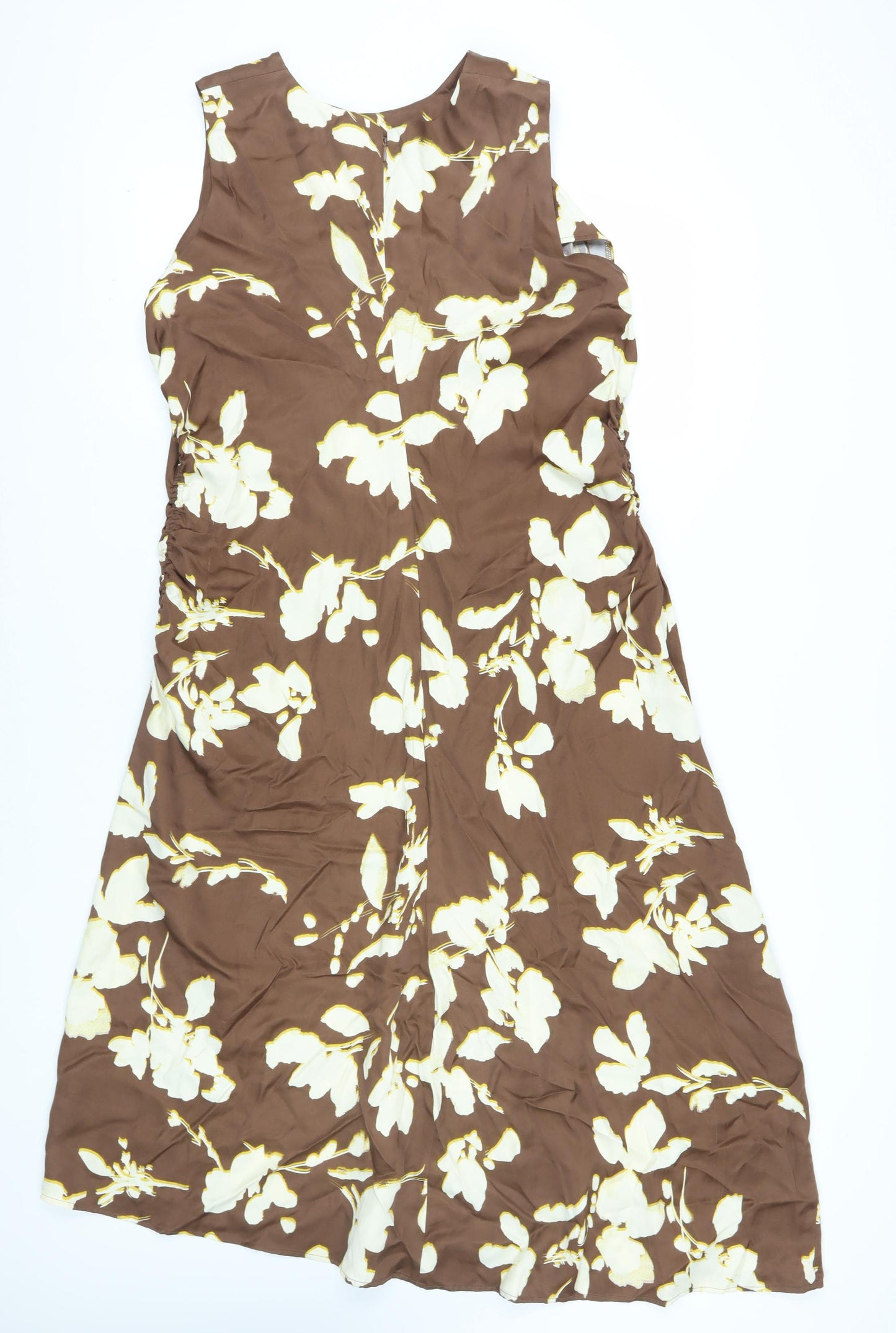 Marks and Spencer Women's Brown Floral Shift Dress Size 18