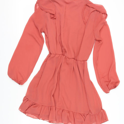 Vila Women's Orange Fit & Flare Dress, Size 12