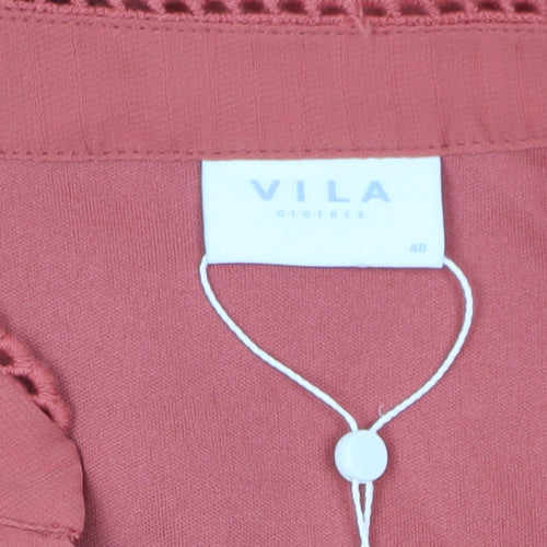 Vila Women's Orange Fit & Flare Dress, Size 12