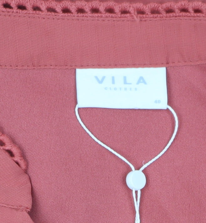 Vila Women's Orange Fit & Flare Dress, Size 12