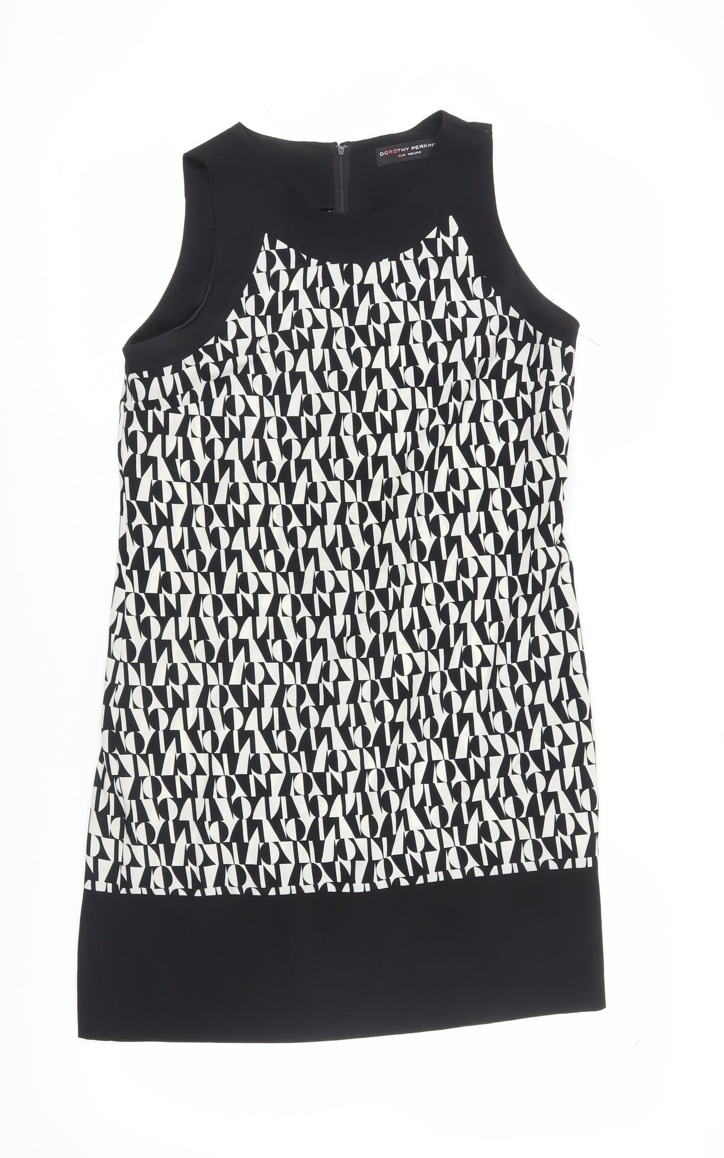 Dorothy Perkins Women Black Geometric Sheath Dress Size 12