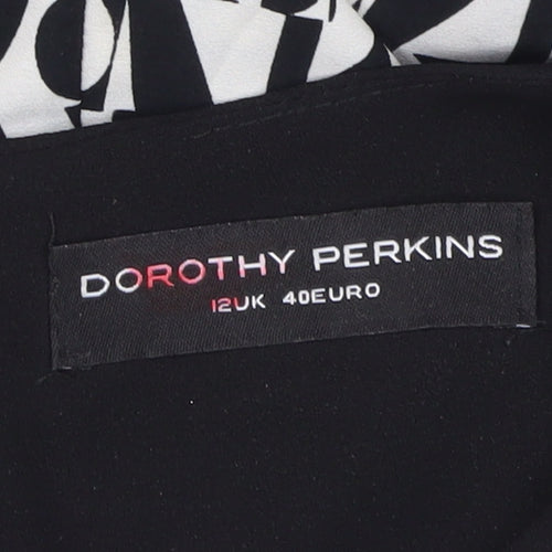 Dorothy Perkins Women Black Geometric Sheath Dress Size 12