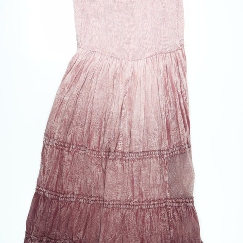 Klass Women's Dusky Pink Cotton Midi Swing Dress
