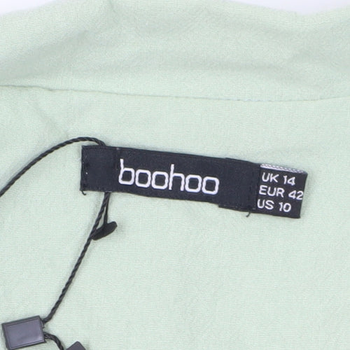Boohoo Women's Green Cotton Jumpsuit, Size 14