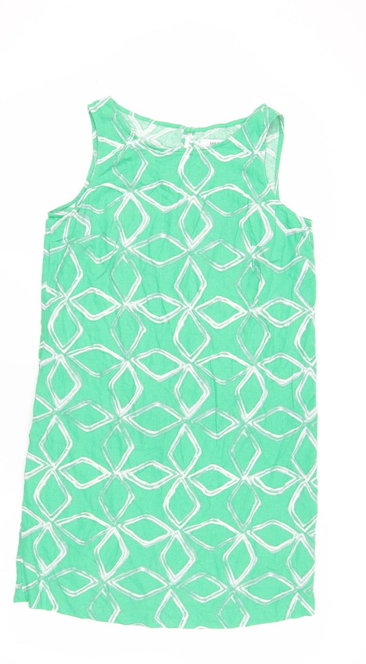 Marks and Spencer Women's Green Geometric Dress, Size 12