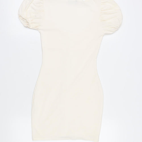 PrettyLittleThing Womens Ivory Bodycon Dress Size 4