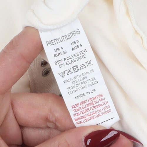 PrettyLittleThing Womens Ivory Bodycon Dress Size 4