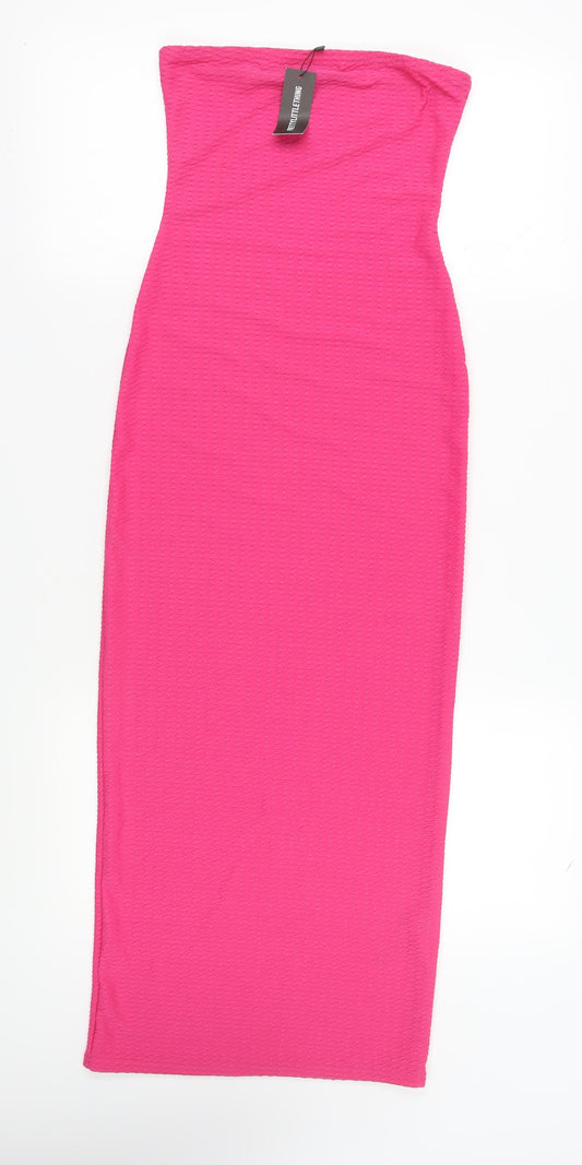 PrettyLittleThing Women's Pink Bodycon Dress Size 10