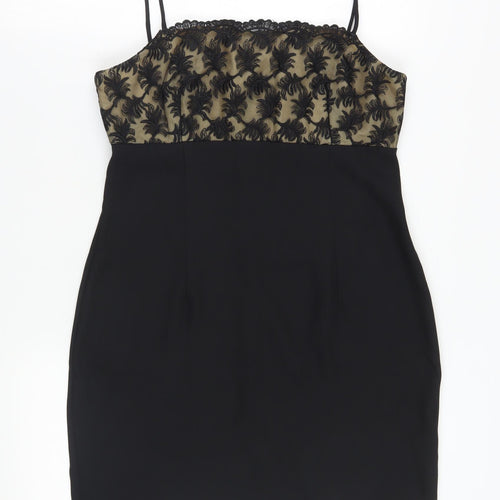 Day Meets Night Women's Black Lace Slip Dress, Size 14