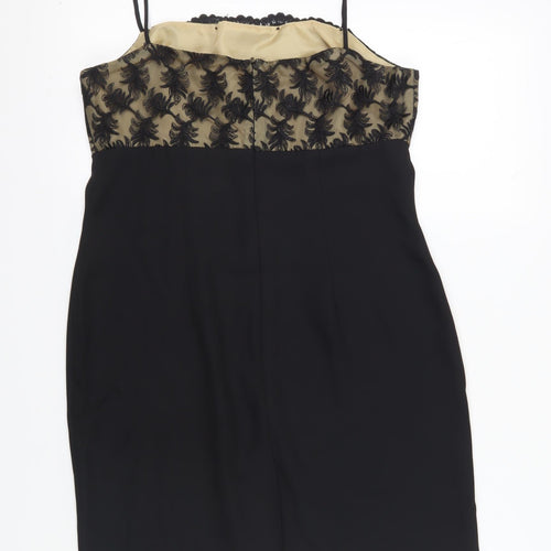 Day Meets Night Women's Black Lace Slip Dress, Size 14