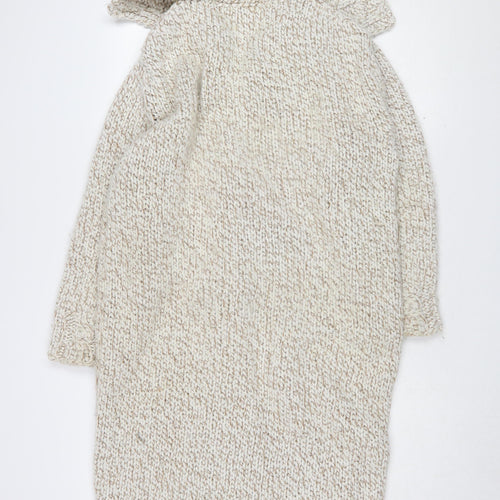Next Women's Beige Hooded Cardigan - Medium