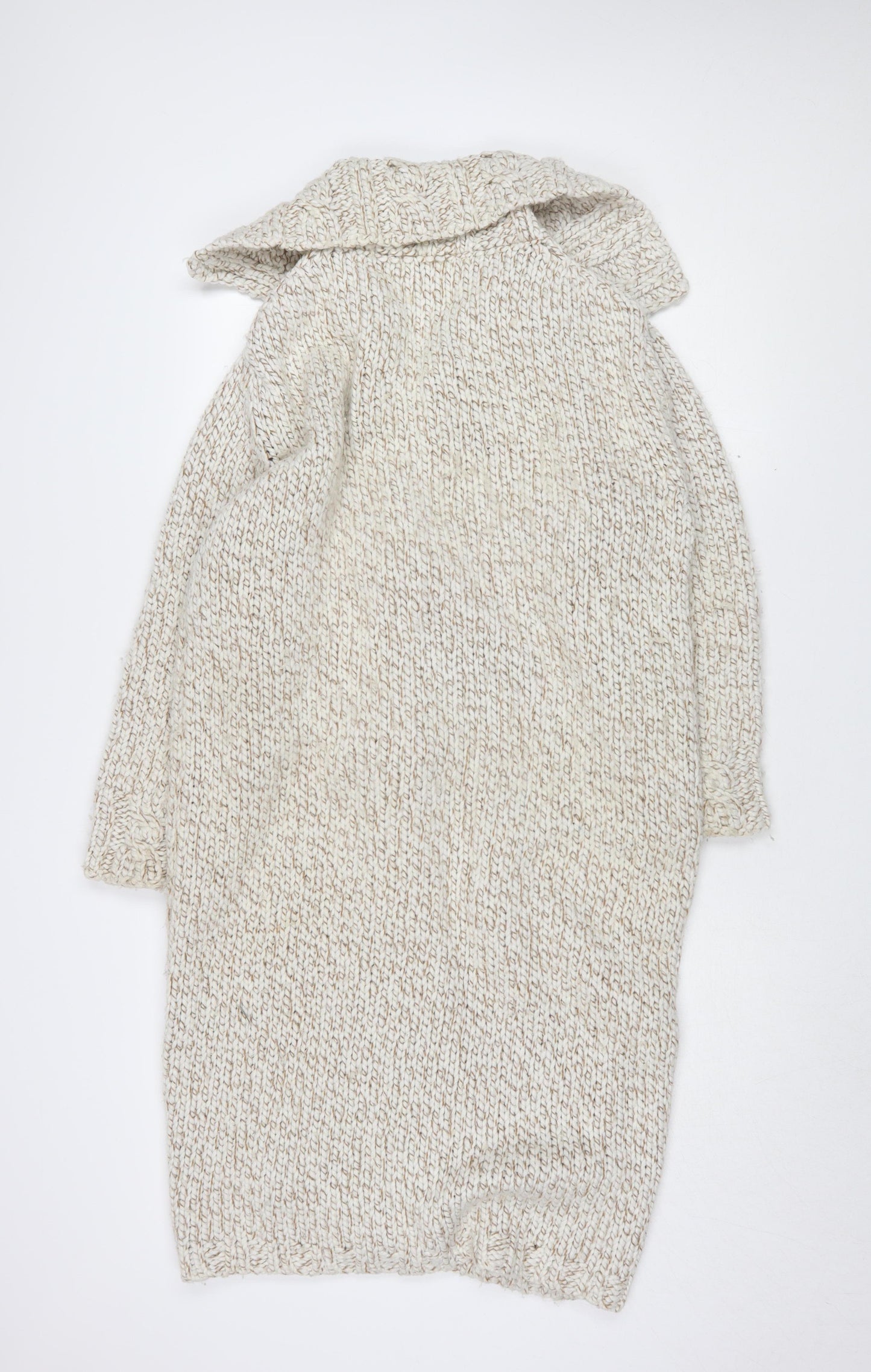 Next Women's Beige Hooded Cardigan - Medium