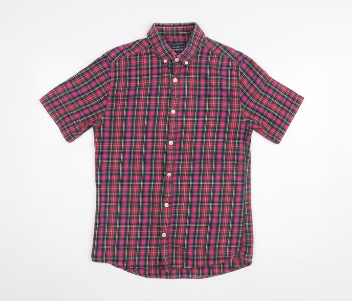 Topman Men's Multicoloured Classic Fit Plaid Shirt - S