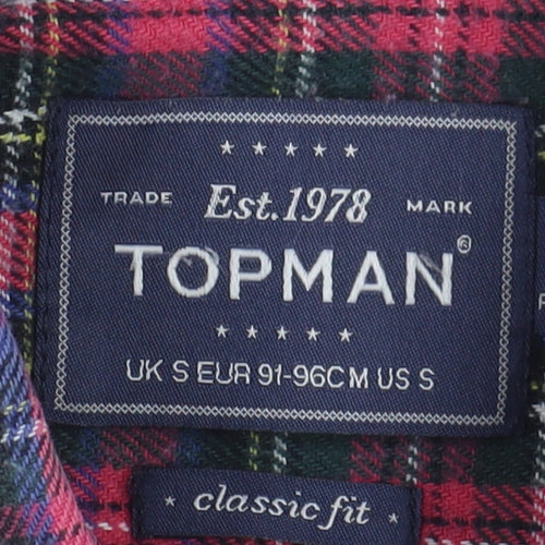 Topman Men's Multicoloured Classic Fit Plaid Shirt - S