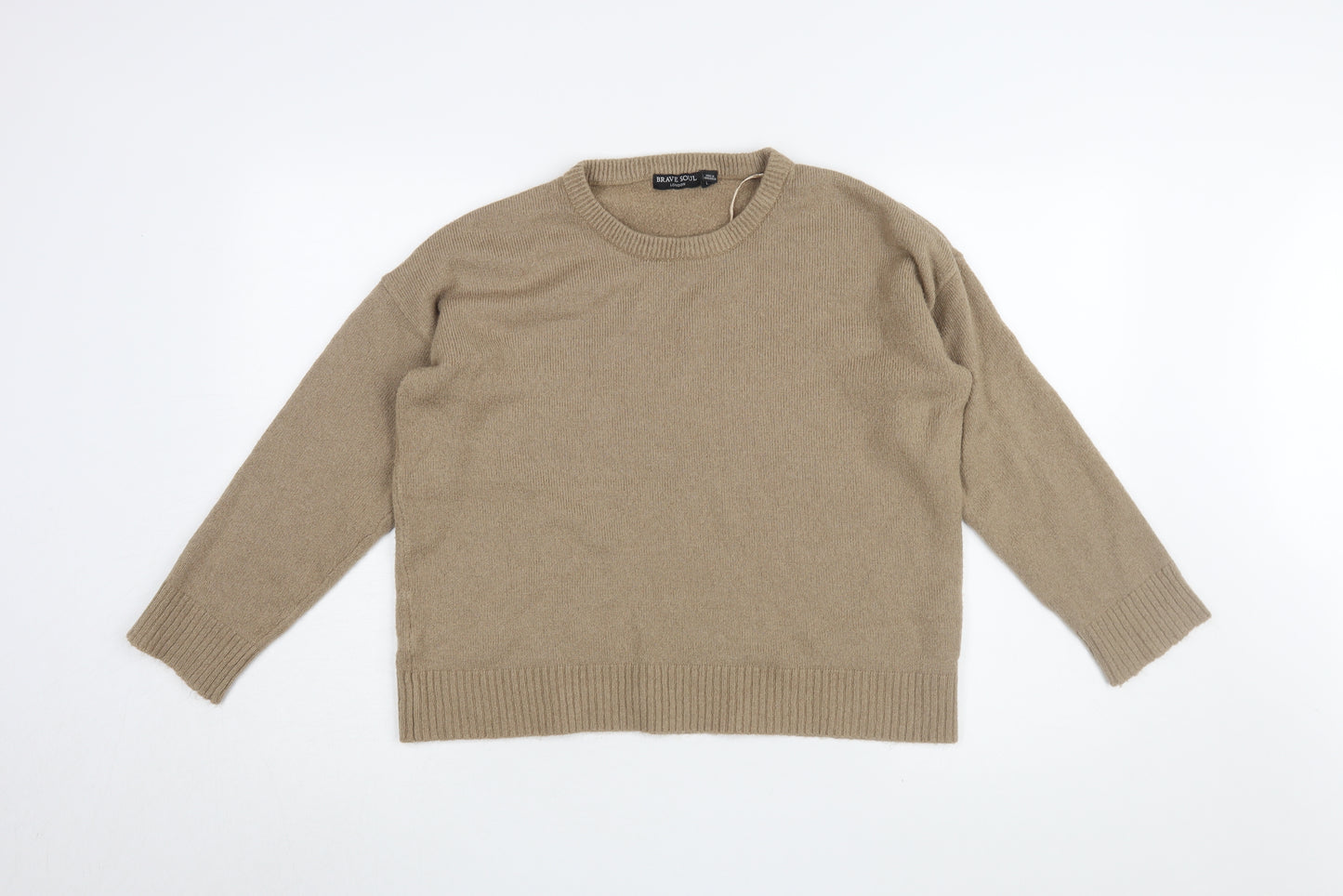 Brave Soul Women's Beige Pullover Jumper, Size L